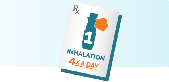 1 inhalation 4 times a day logo